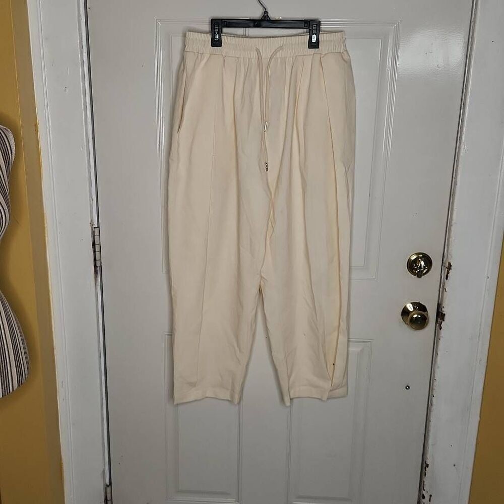 Coof andy cotton blend cream lightweight loose fit pants men'sm